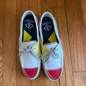 Sperry Men's Boat Shoes Red Yellow and Cream